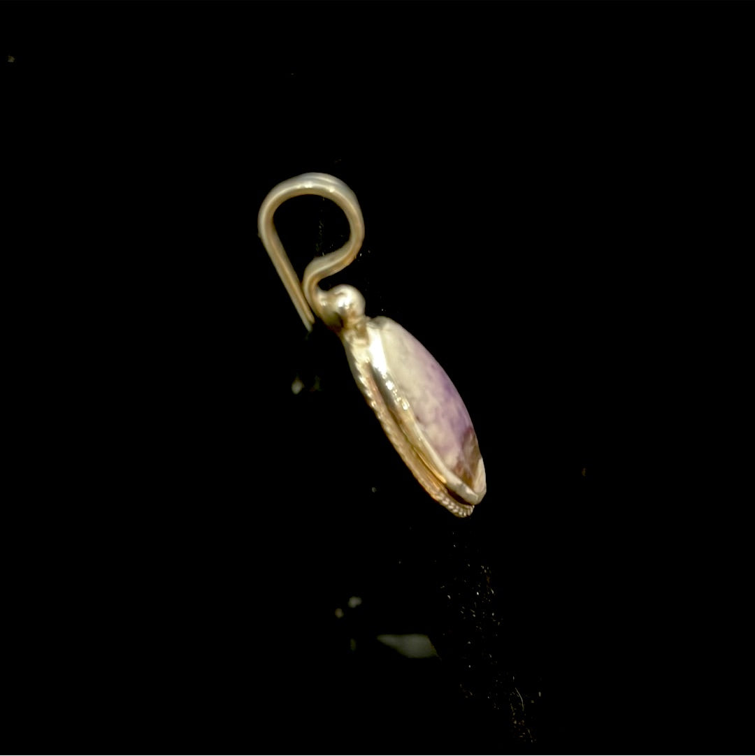 Vintage Charoite Shepherd Hook Pendant