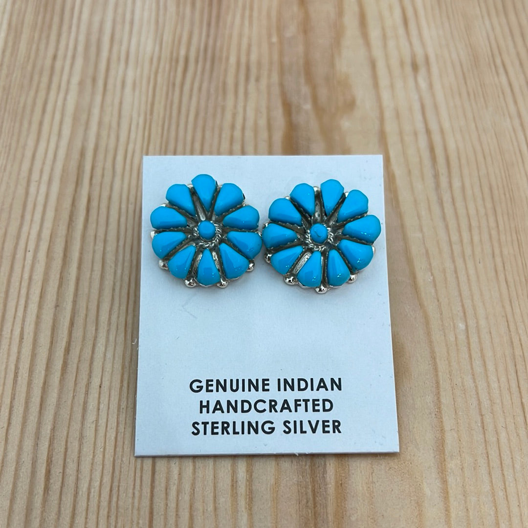 Sleeping Beauty Turquoise Cluster Post Earrings