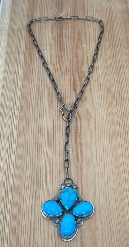 Cripple Creek Turquoise 20” Necklace by Steven Nez Navajo