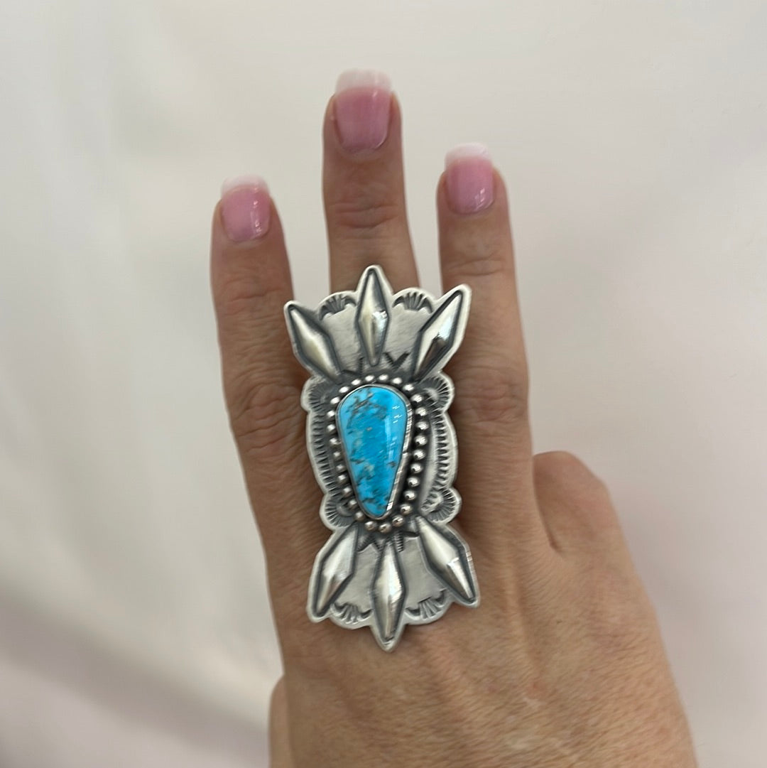 Adjustable Sonoran Rose Turquoise Ring