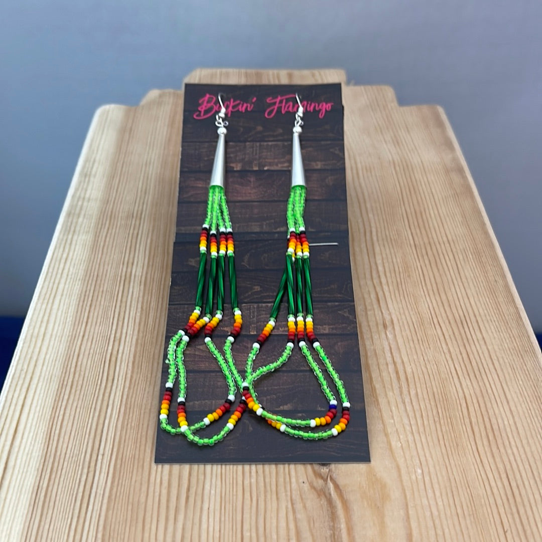 Seed and Bar Beads on Hook Earrings