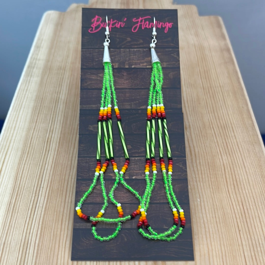 Seed and Bar Beads on Hook Earrings
