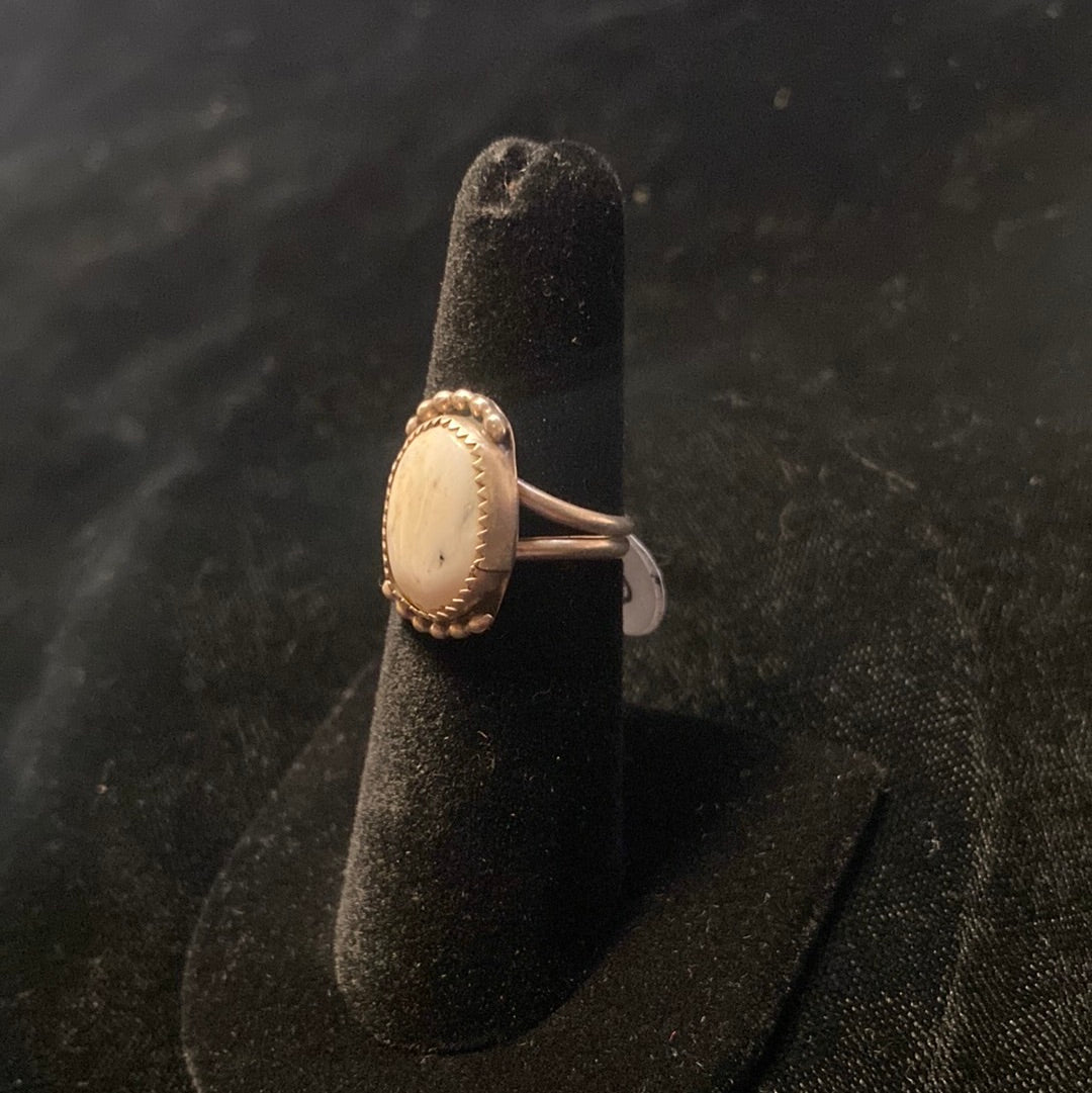 Dainty White Buffalo Ring 6.0