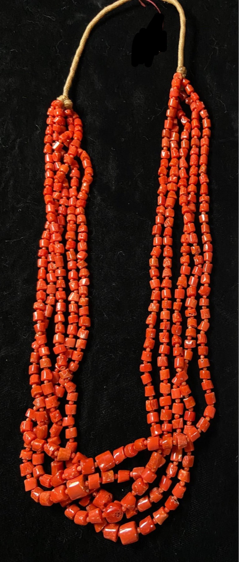 Vintage Santo Domingo 5 Strand Natural Coral Necklace