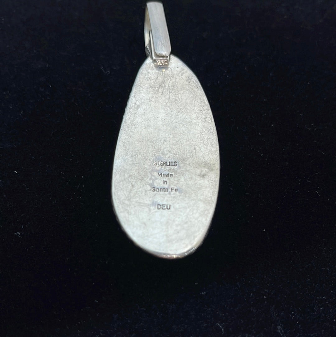 Vintage Boulder Turquoise Shepherd Hook Pendant