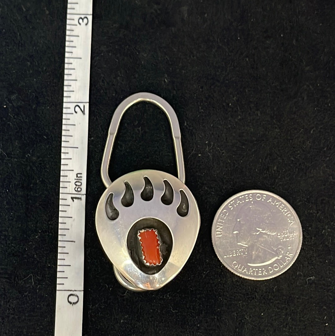 Coral Bear Paw Key Chain