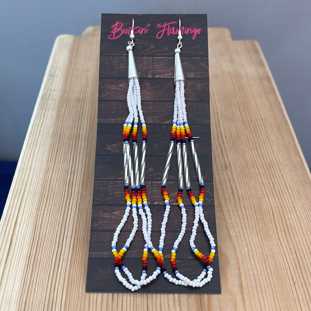 Seed and Bar Beads on Hook Earrings