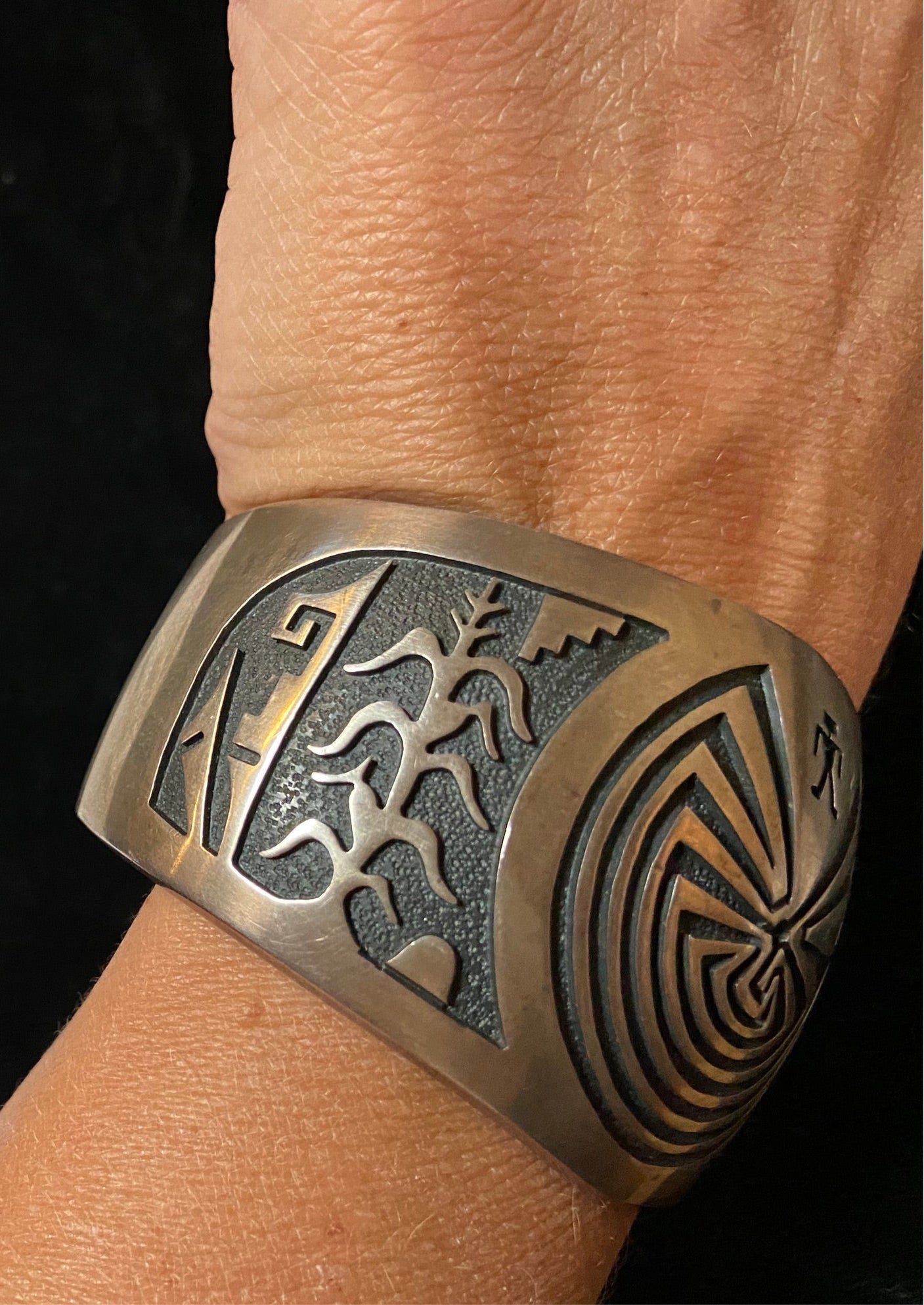 Vintage Hopi Bracelet Man in the Maze by Hyson Craig
