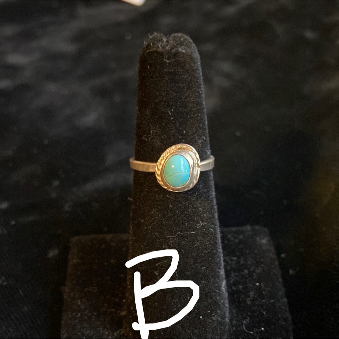 Dainty Sonoran Gold Turquoise ring size 5.0