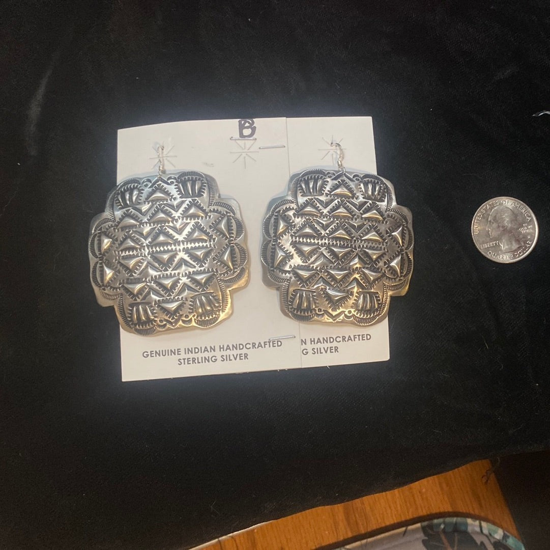 L. Tahe Sterling Stamped Earrings