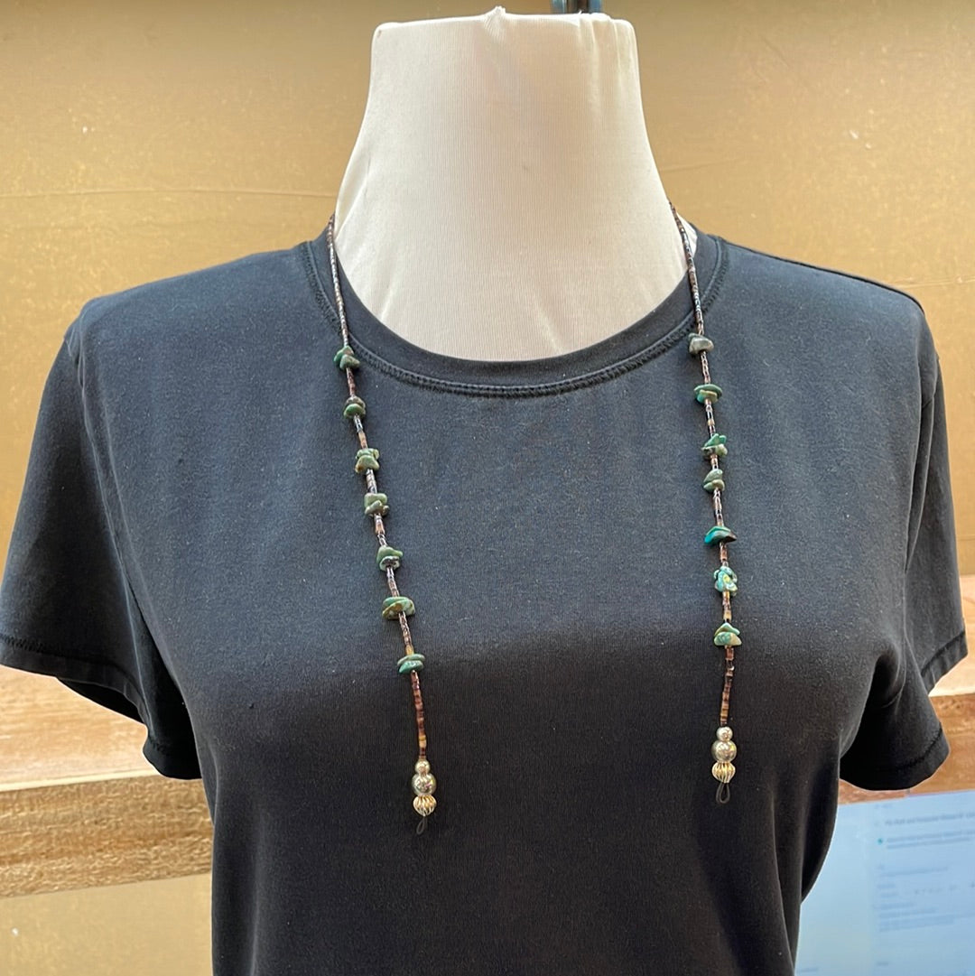 Pin Shell and Turquoise Glasses 18" Lanyard