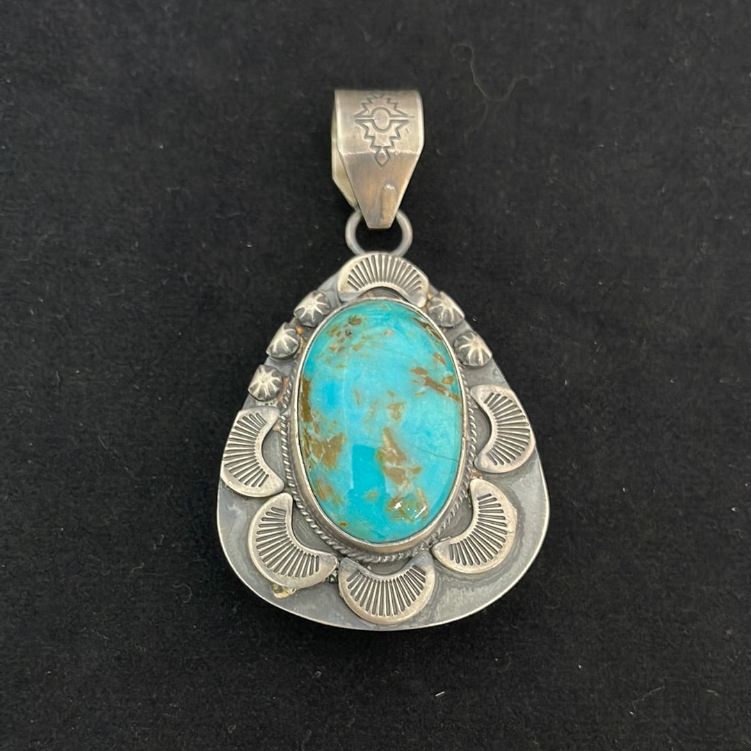 Cripple Creek Turquoise 2 Sided Pendant