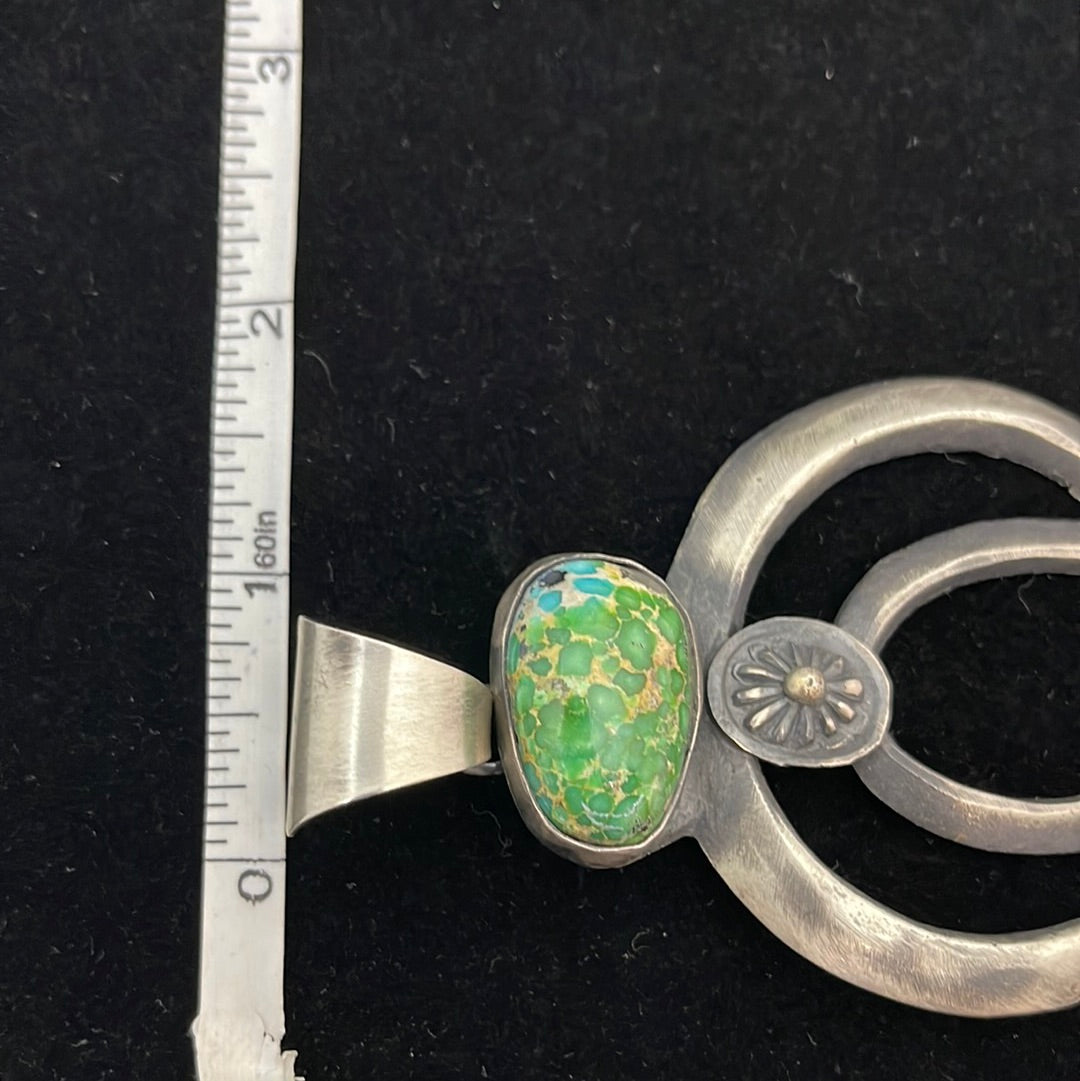 Sonoran Gold Turquoise Pendant by Chimney Butte, Navajo