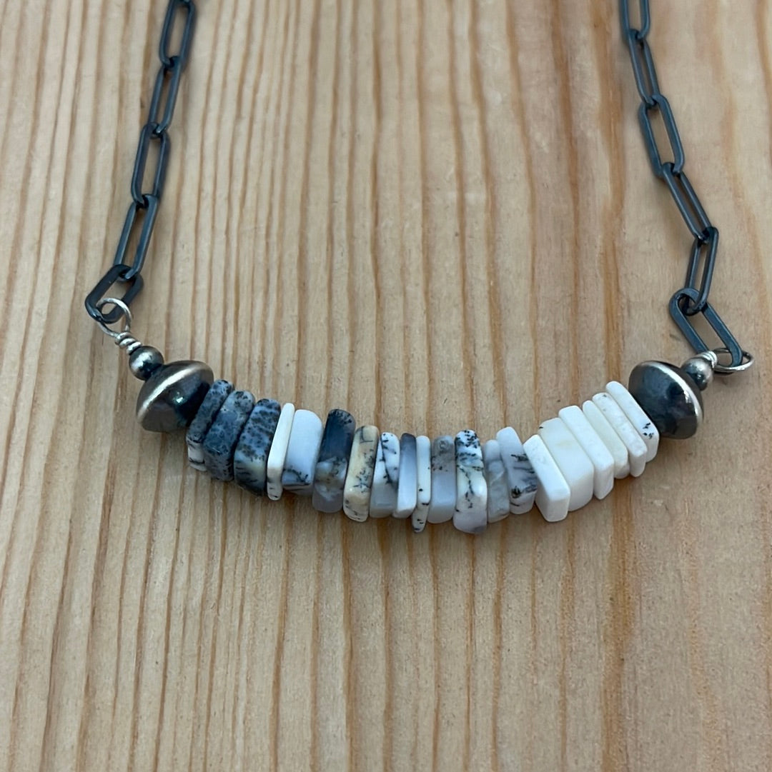 Marble on 16" Paperclip Chain