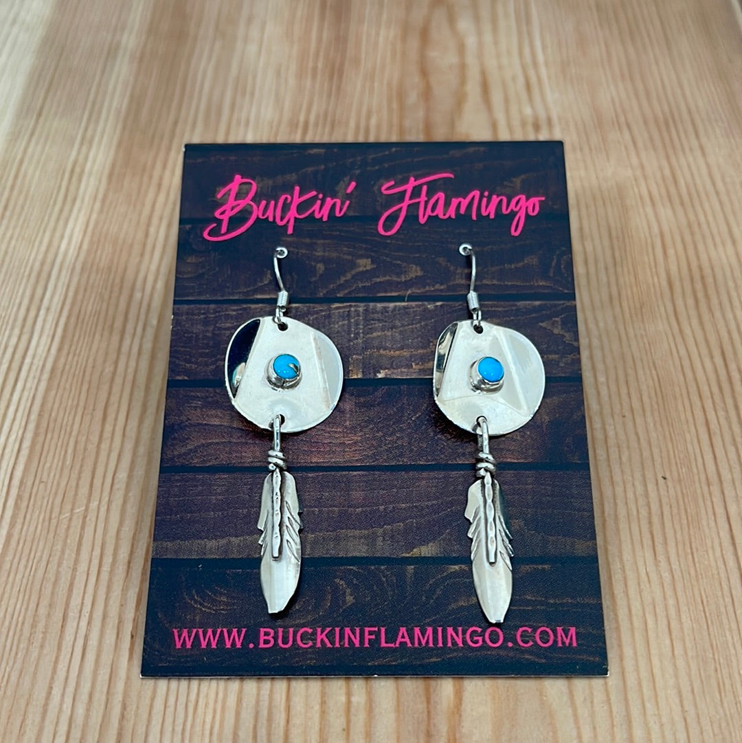 Sleeping Beauty Turquoise Dangle Hook Earrings