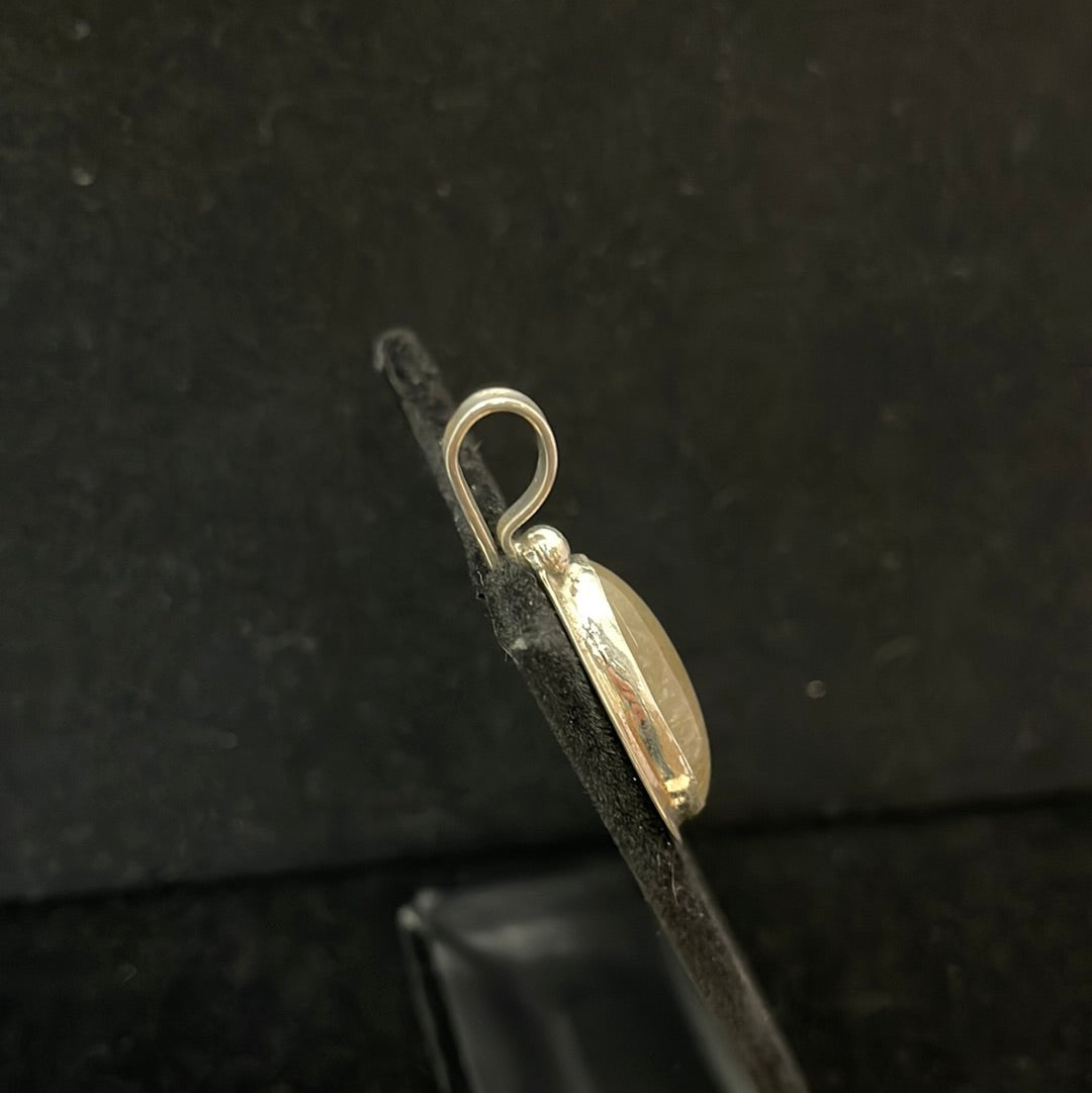 Vintage Rutilated Quartz Shepherd Hook Pendant