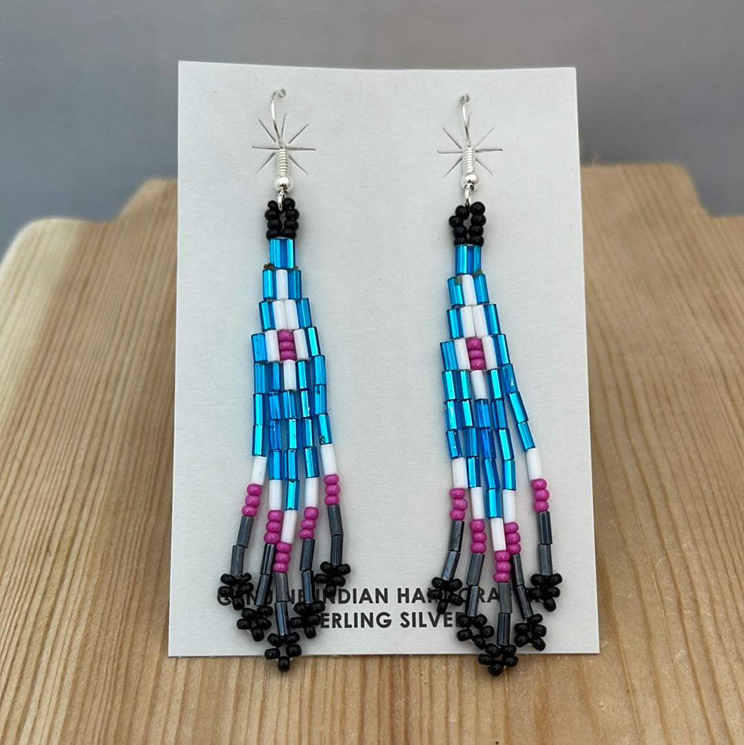 Seed Bead with Bar Bead on Hook Earrings