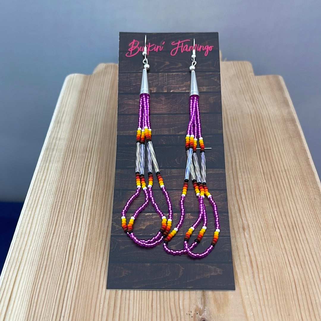 Seed and Bar Beads on Hook Earrings