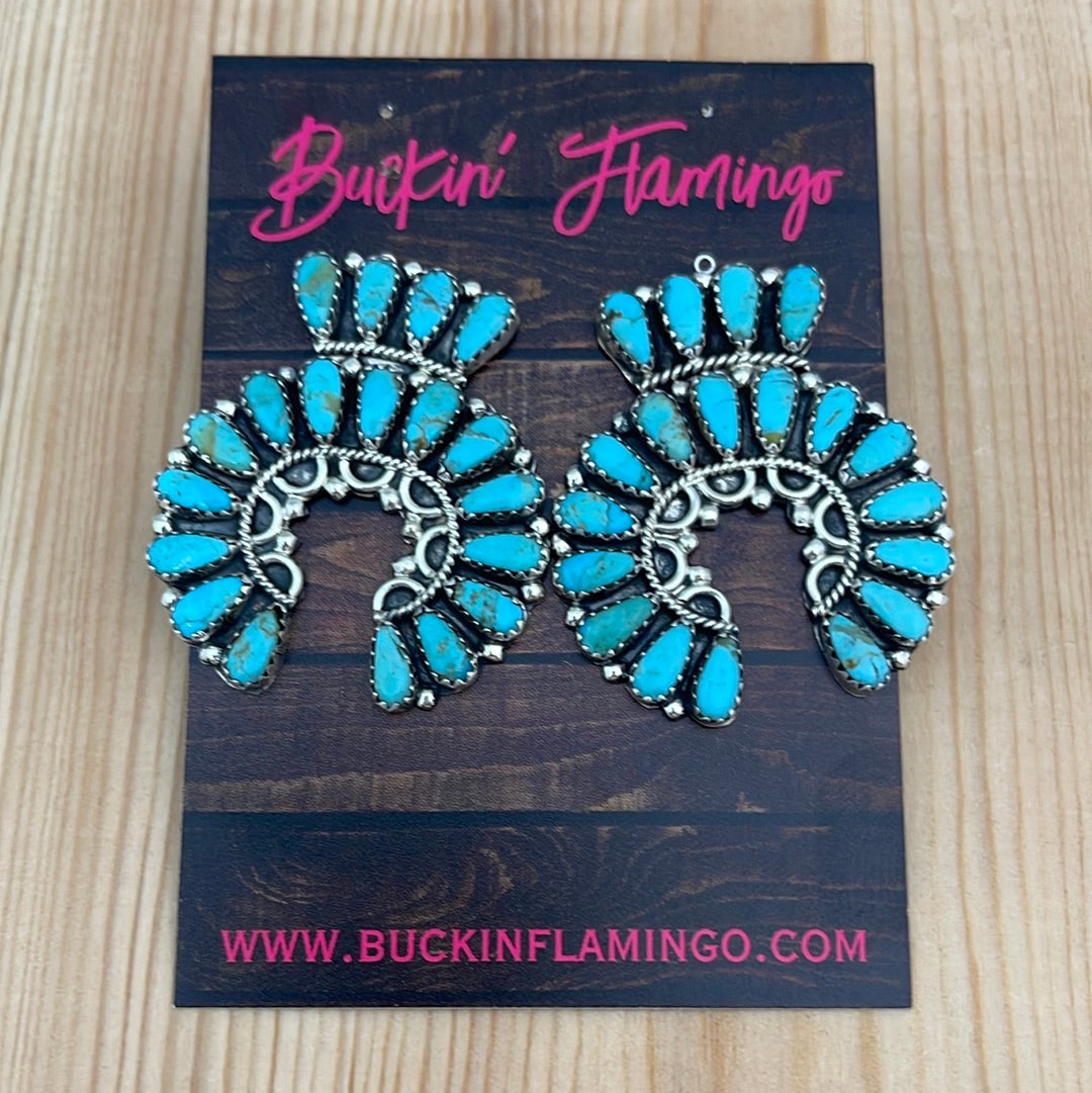 Sleeping Beauty Turquoise Petit Point Post Earrings