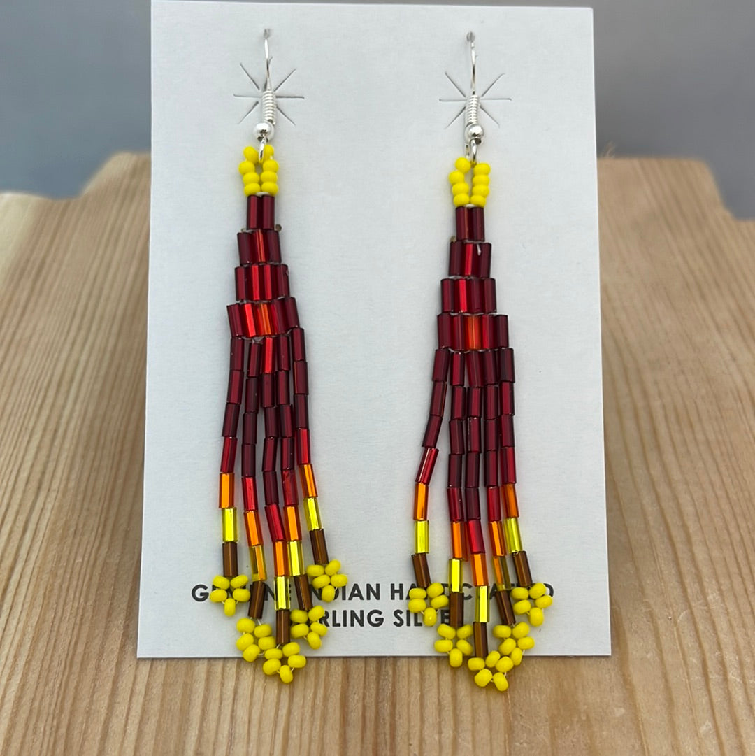 Seed Bead with Bar Bead on Hook Earrings