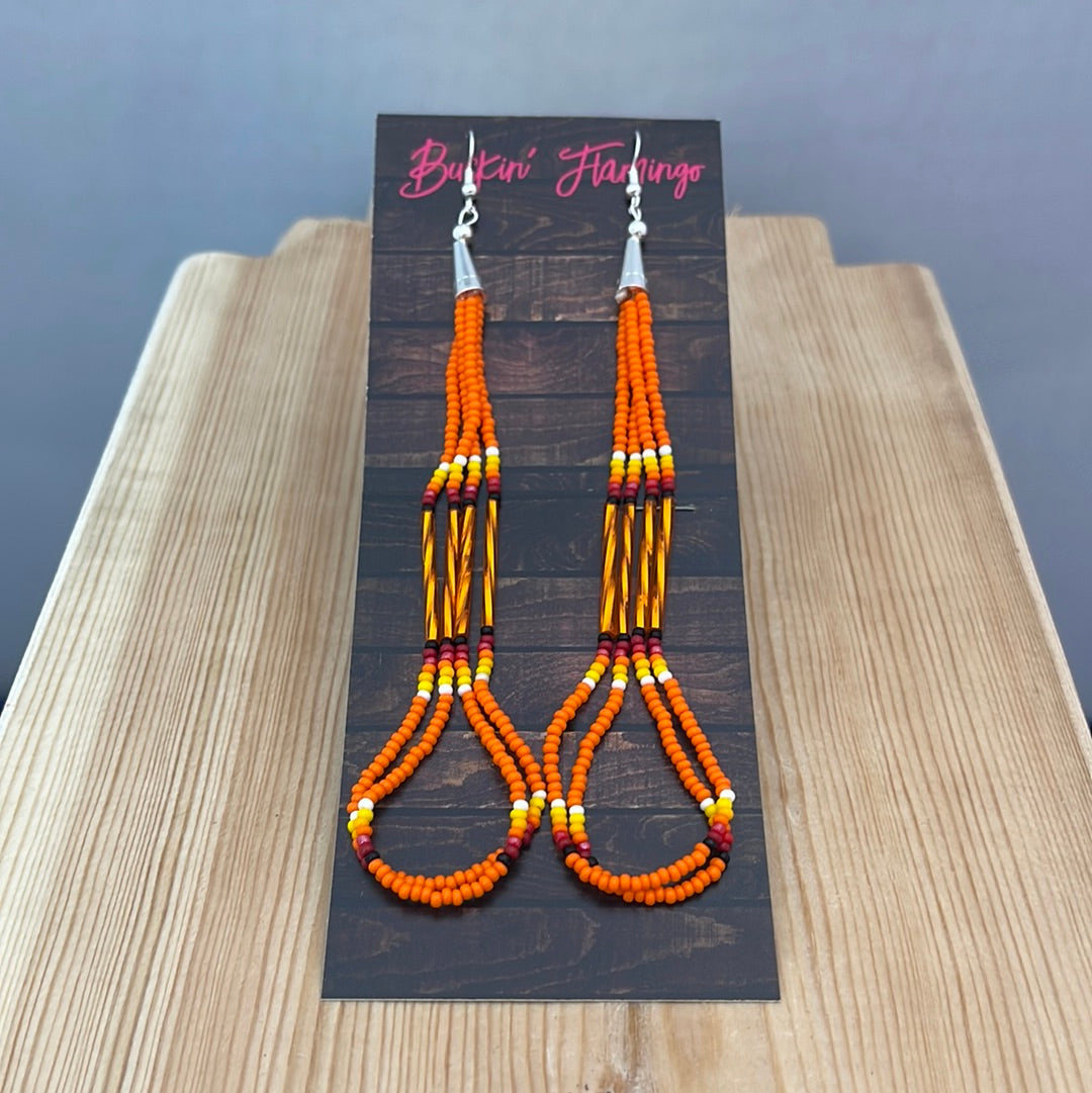 Seed and Bar Beads on Hook Earrings