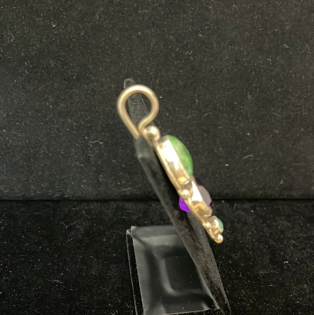 Vintage Amethyst and Malachite Pendant