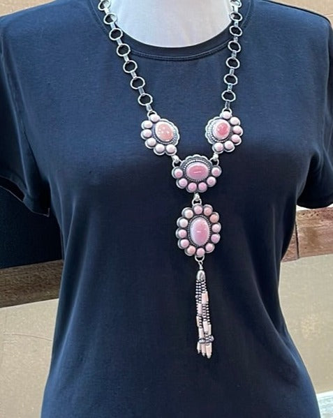 Cotton Candy (Pink Conch Shell) Lariat Necklace – Buckin' Flamingo