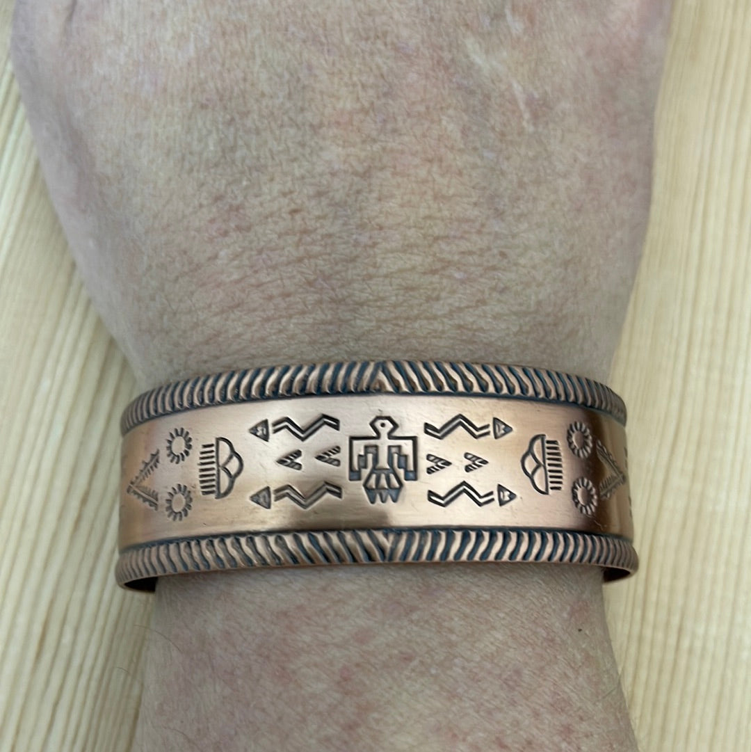 Copper Stamped Cuff Bracelet
