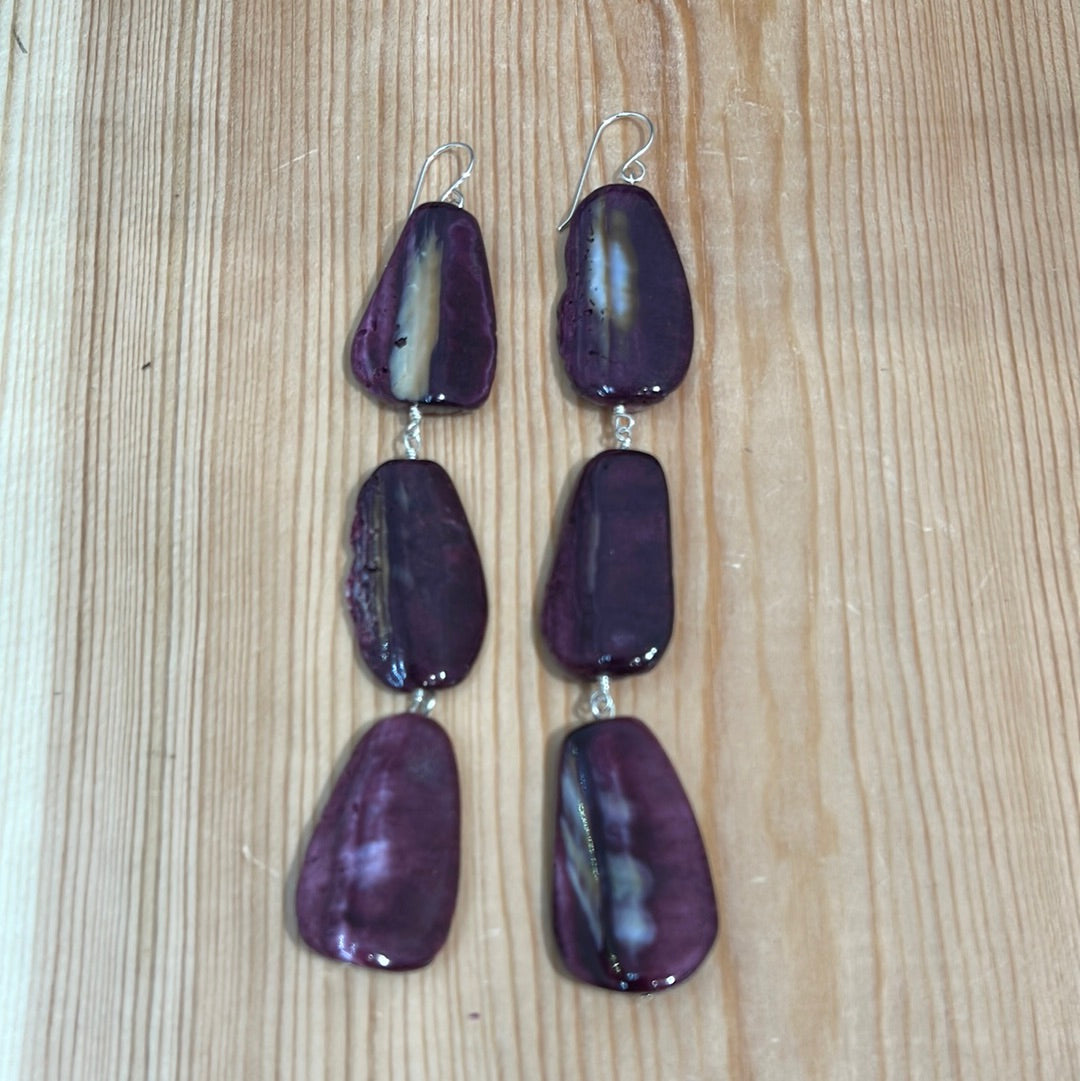 Purple Spiny Oyster Earrings