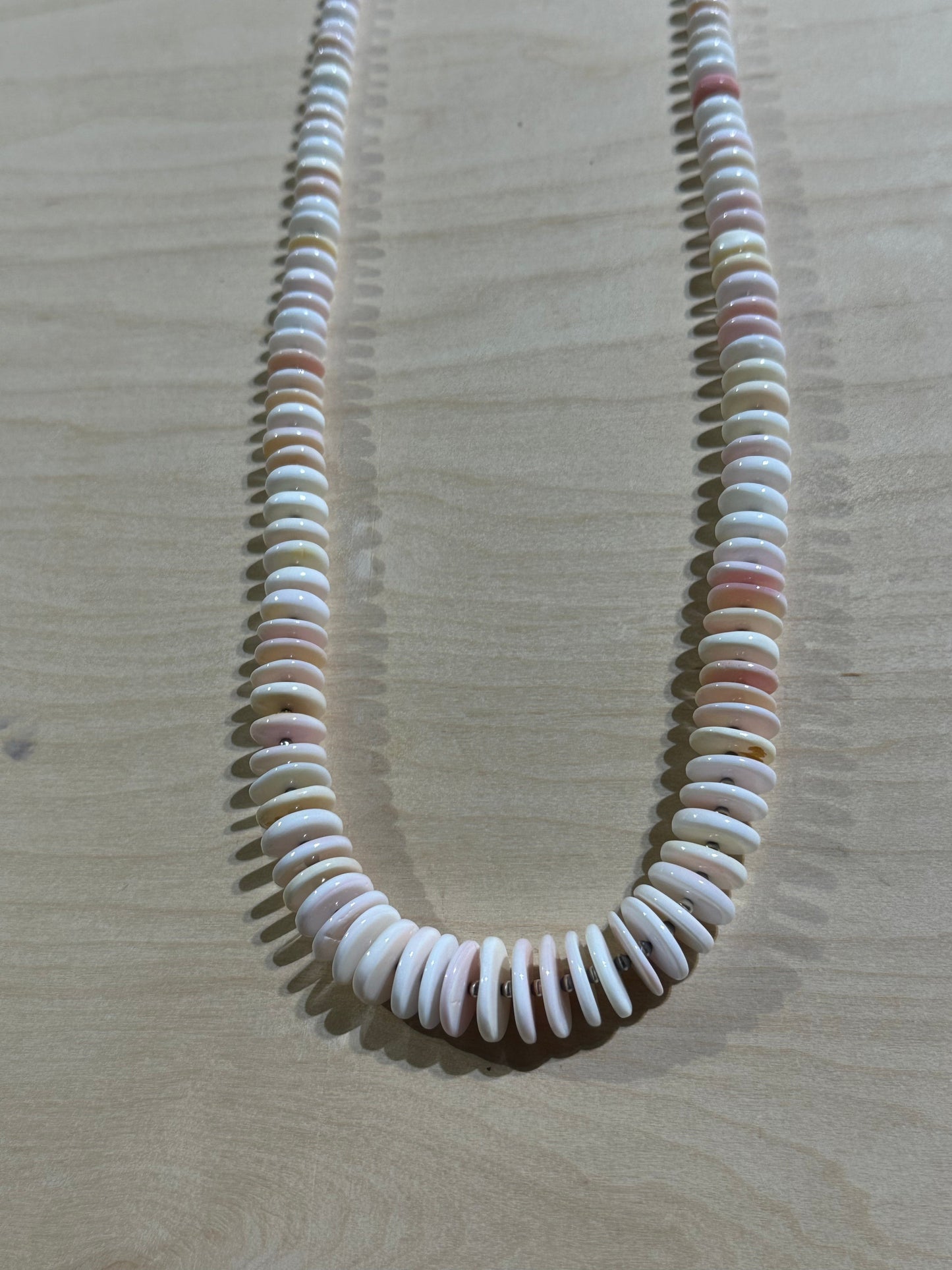 30" Pink Conch Shell Graduated Necklace