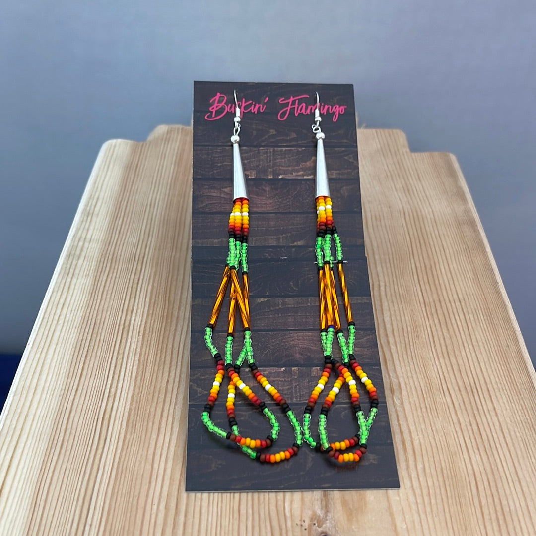 Seed and Bar Beads on Hook Earrings