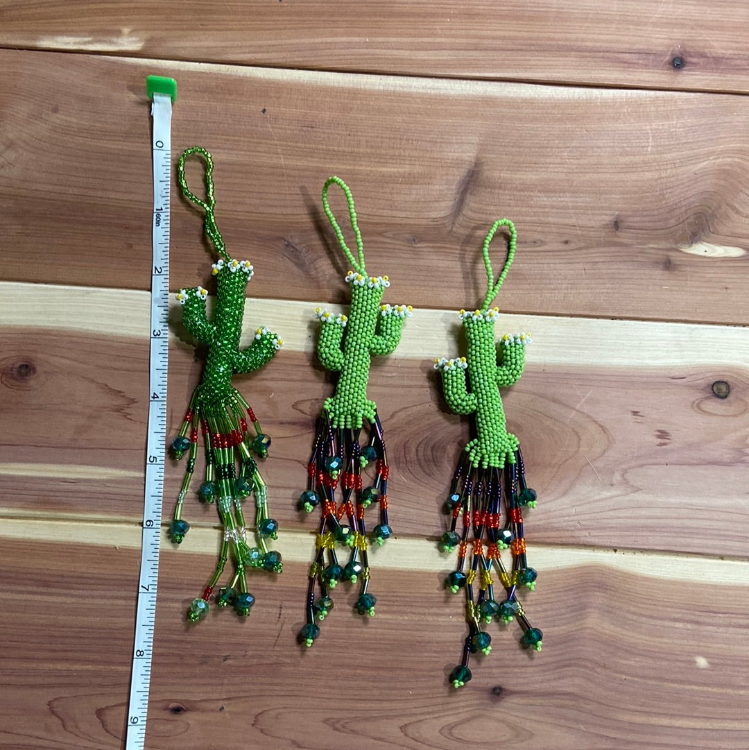 Beaded Cactus Keychain or ornament