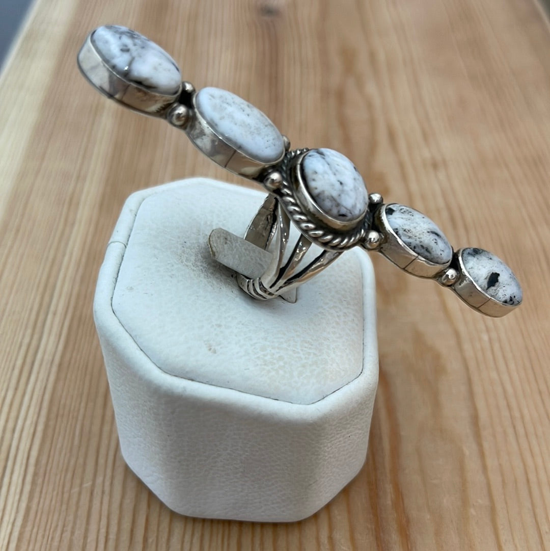 6.5 - White Buffalo 5 Stone Ring