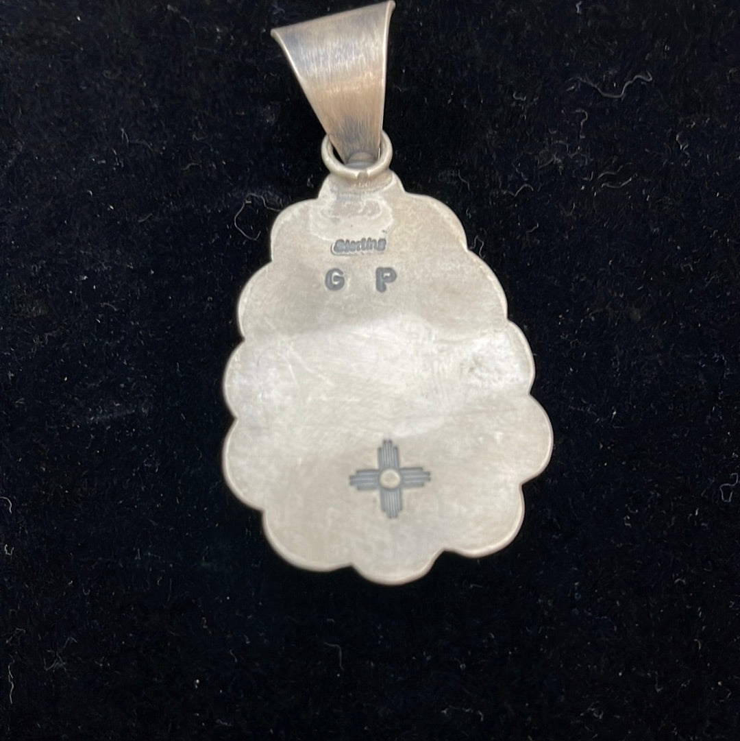 Mosaic Kingman Turquoise Teardrop Pendant