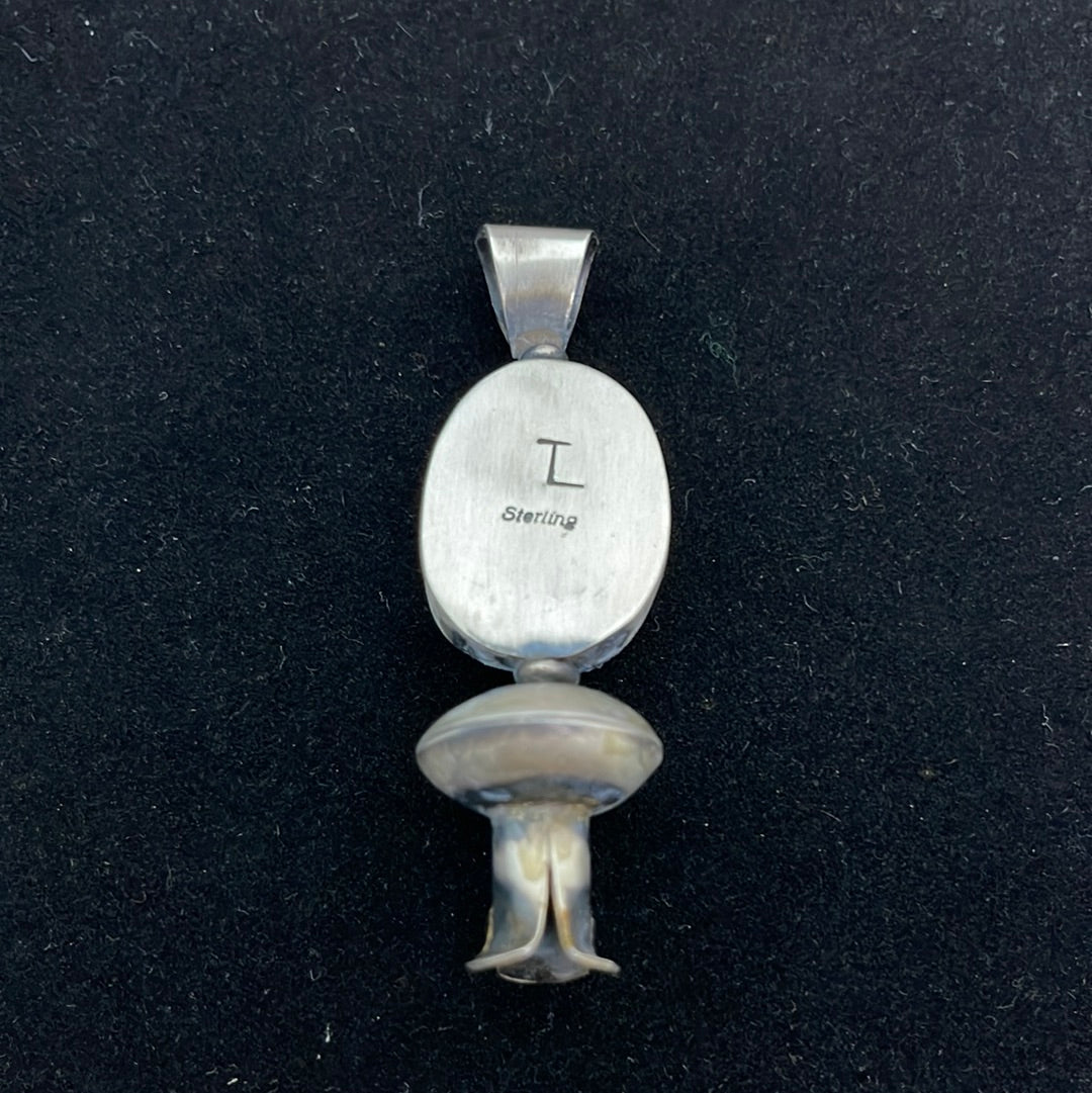 Orange Spiny Oyster Squash Blossom Pendant