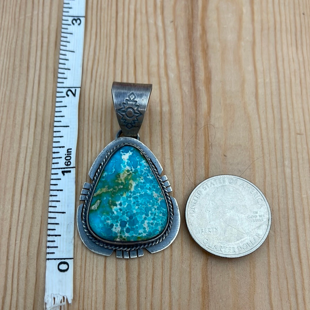 Sonoran Gold Turquoise Pendant with a 12mm Bale by Steven Nez, Navajo
