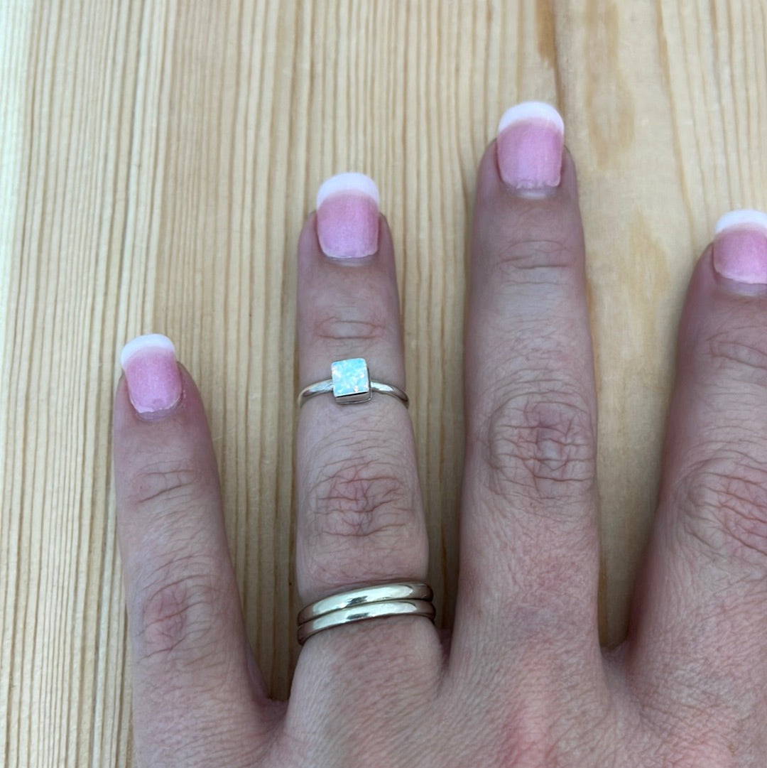 White Opal Ring