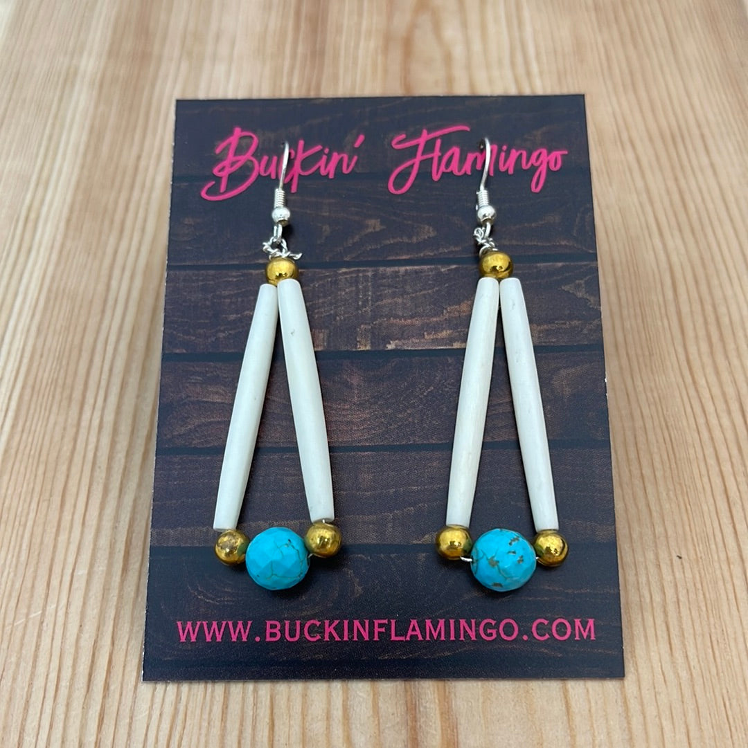 Elk Bone on Hook Earrings