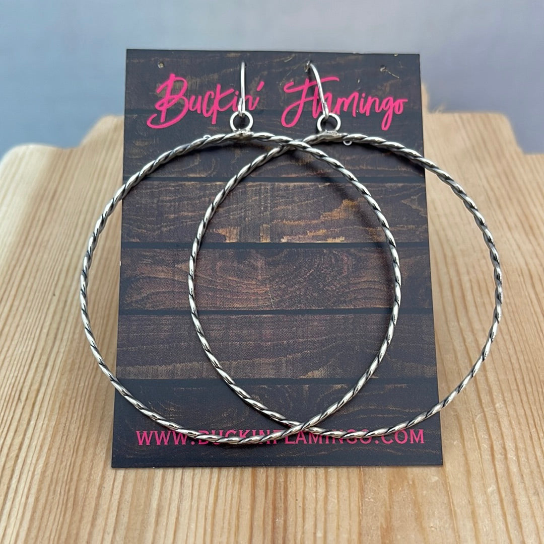 Silver Hoops Hook Earrings