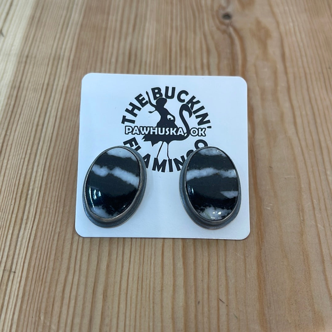Zebra Jasper Post Earrings