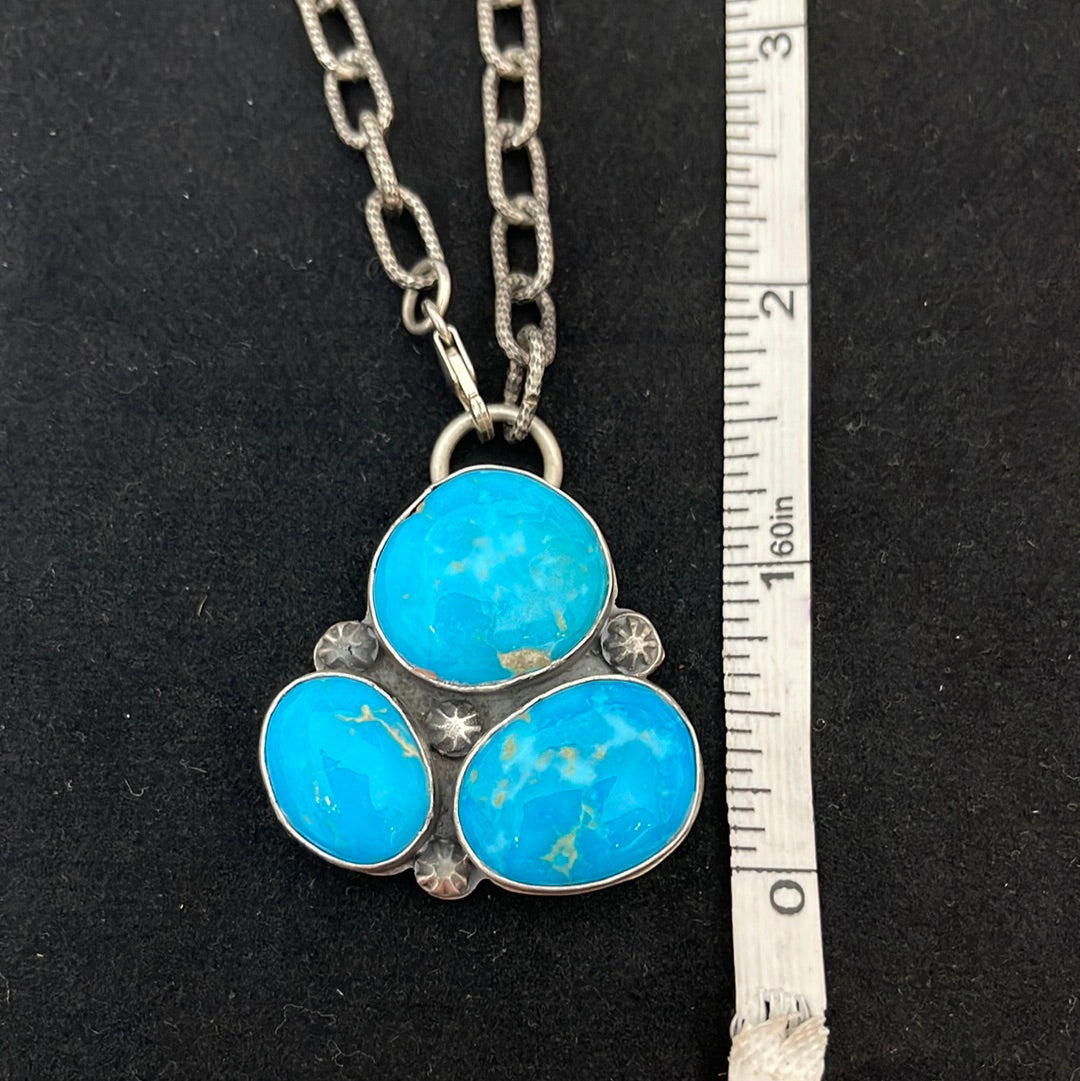 Kingman Turquoise 20” Necklace by Bison, Navajo