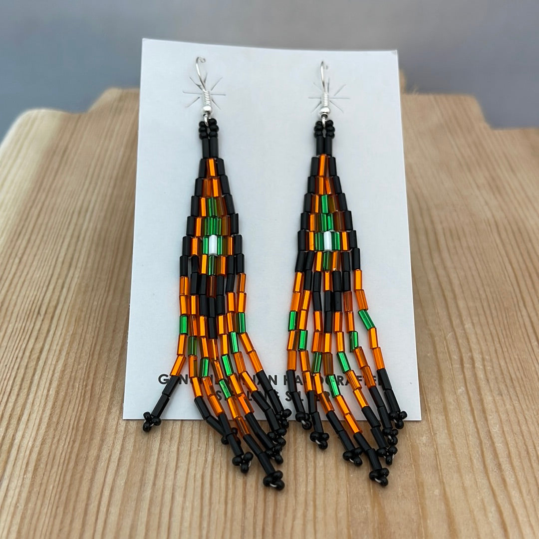 Seed Bead with Bar Bead on Hook Earrings