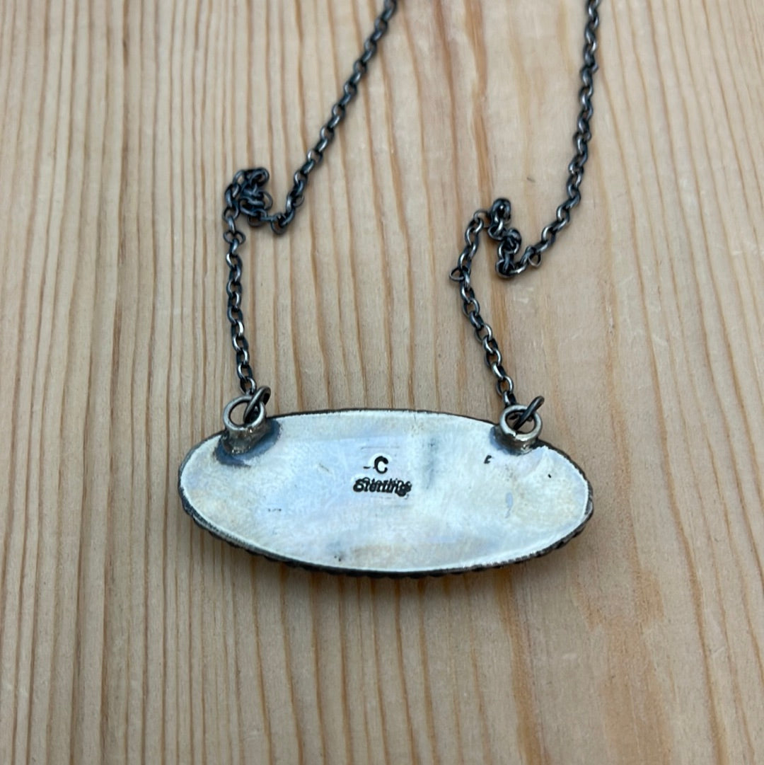 White Buffalo Oval 17” Necklace by Clifton Davis