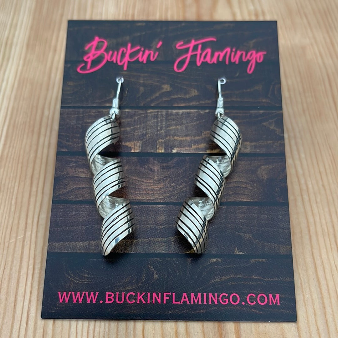 Spiral Silver Hook Earrings