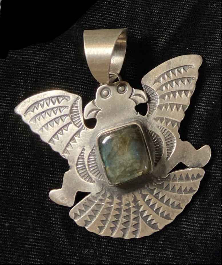 Labradorite Eagle Pendant