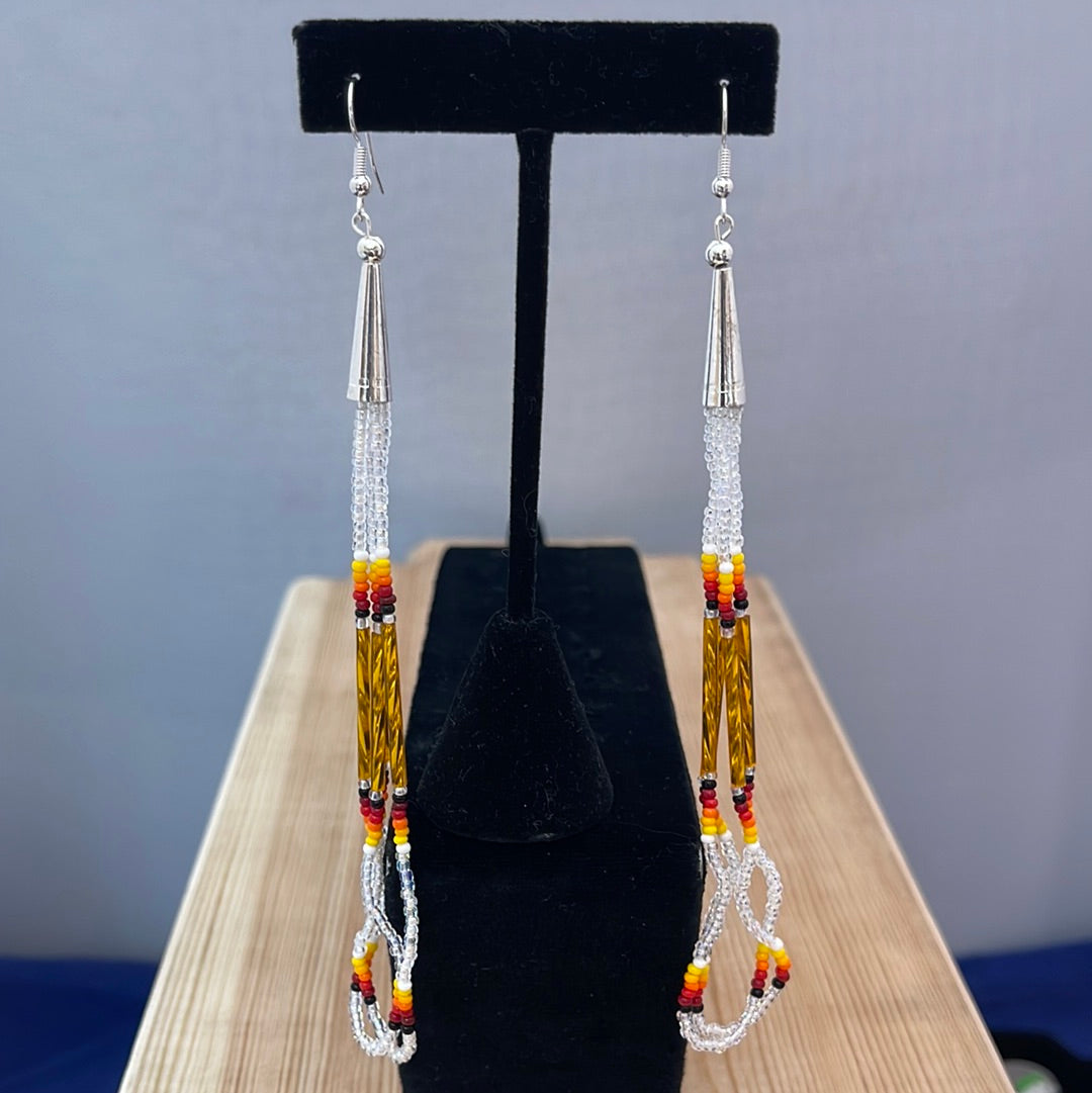 Seed and Bar Beads on Hook Earrings