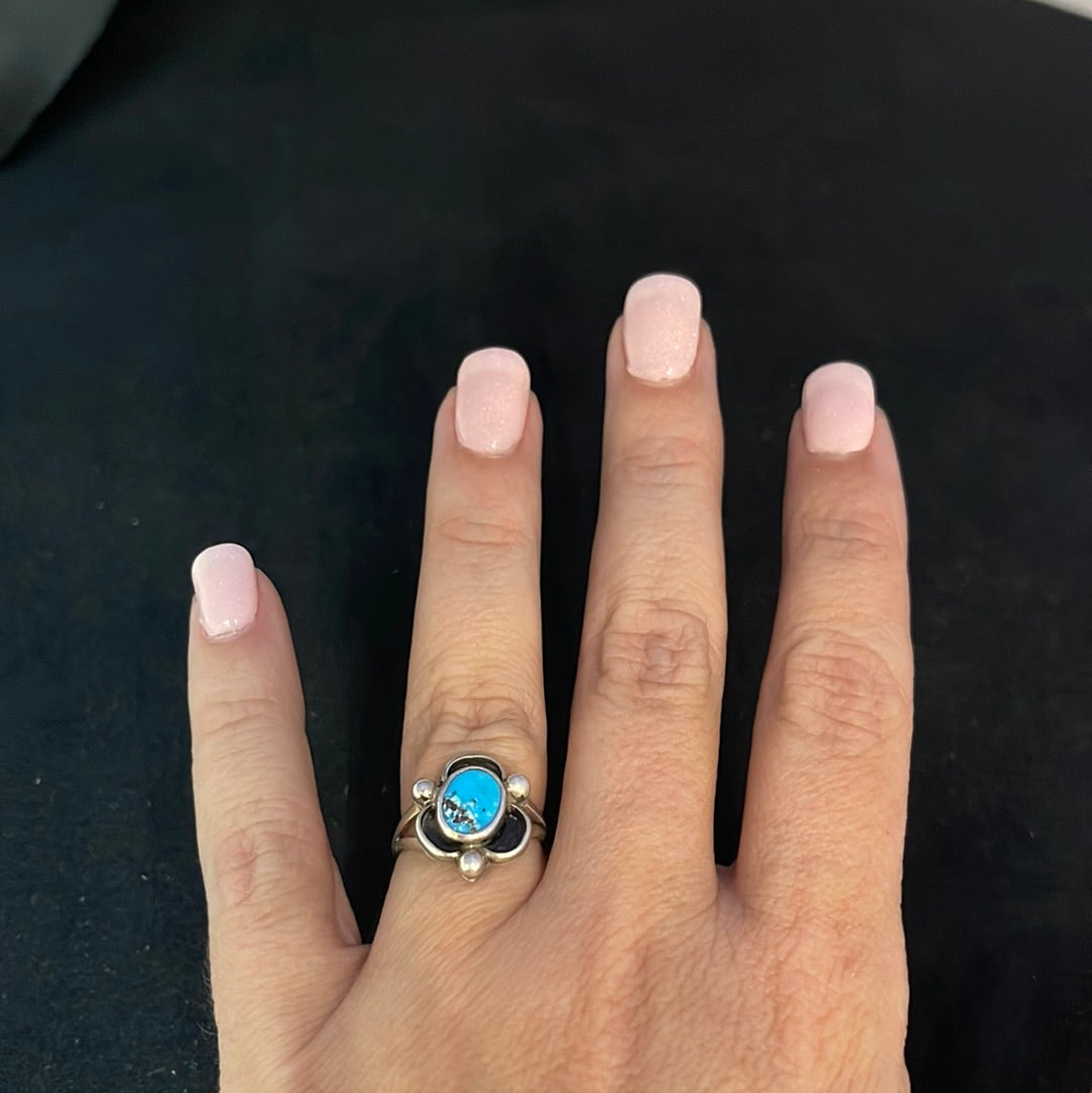 Vintage Turquoise Oval Size 5 Ring
