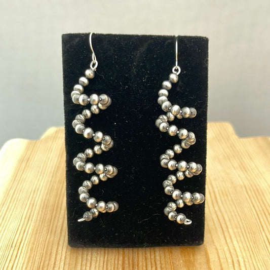 Navajo Pearls Wire Twist Earrings
