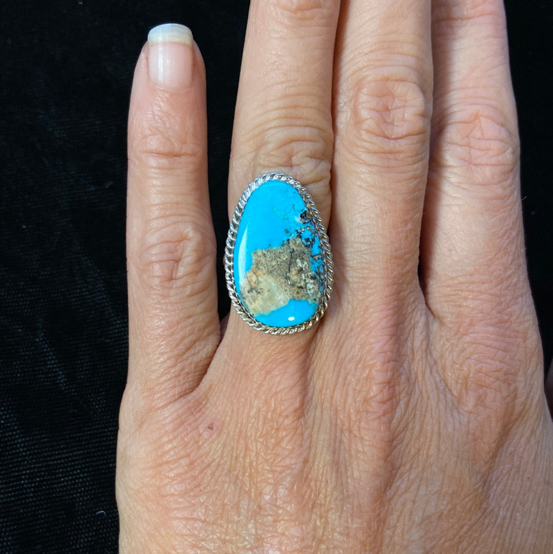 Turquoise Ring with Matrix size 6.5
