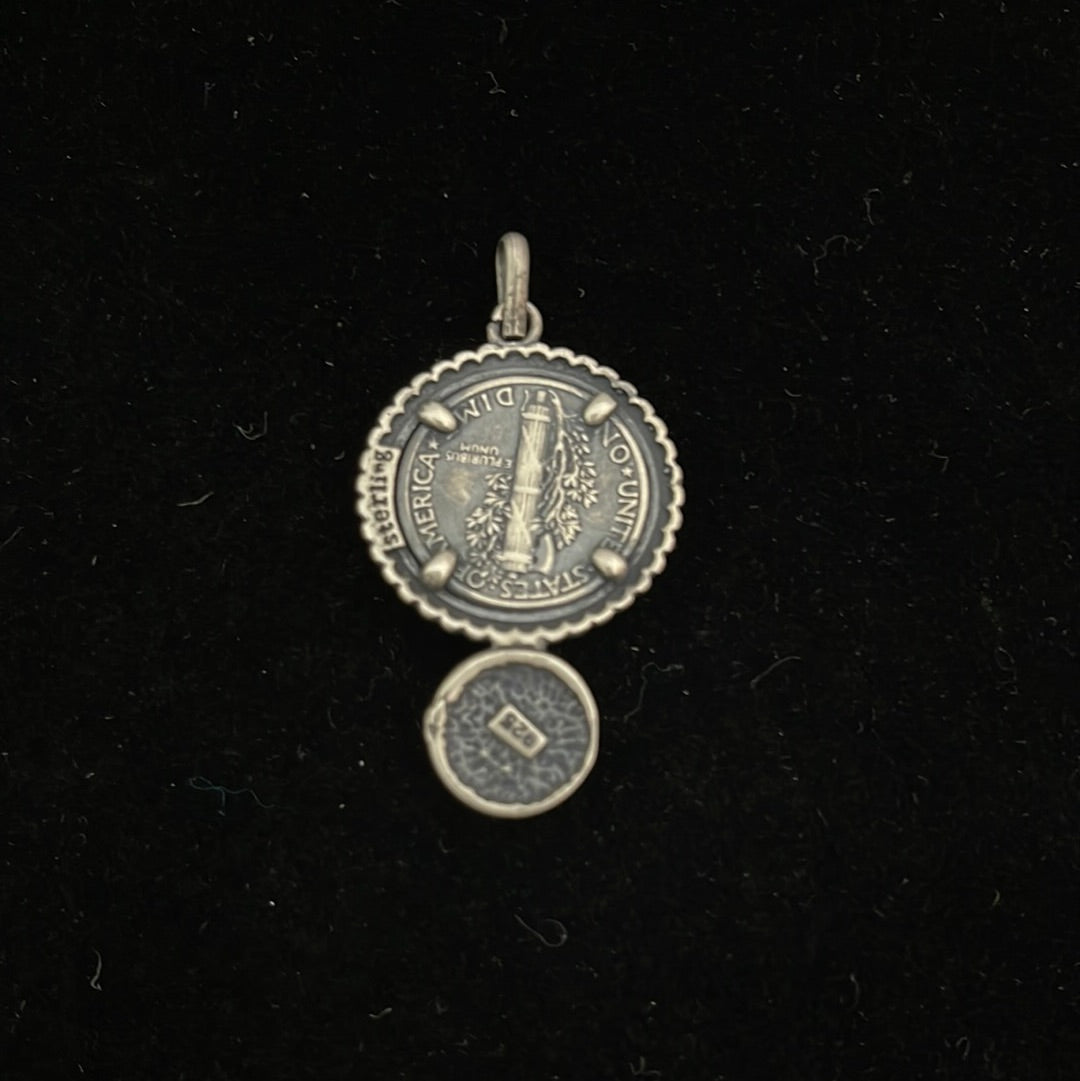 1943 Mercury Dime with Spiny Oyster Pendant